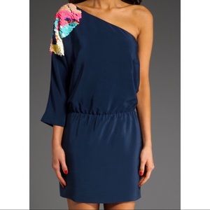 Tibi Begonia Sequins One Shoulder Dress